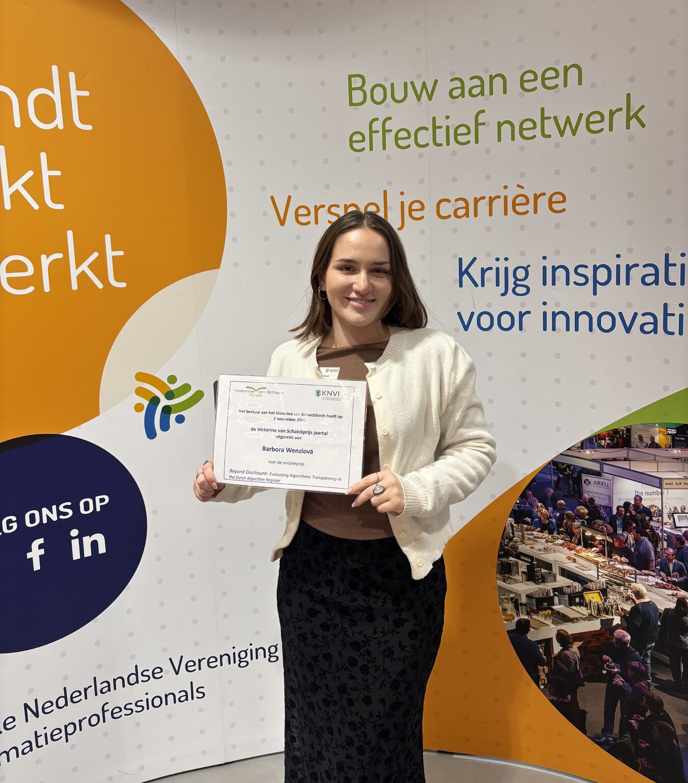 Barbora receiving the KNVI 2025 Award